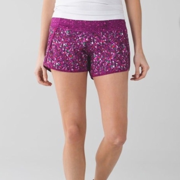 Lululemon Purple Print Athletic Shorts 